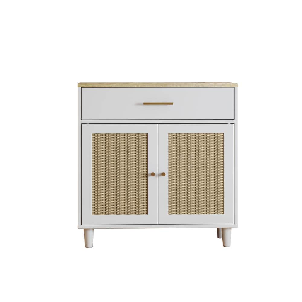 31.75 in. W x 15.75 in. D x 32.75 in. H White Linen Cabinet Cat Litter Box 