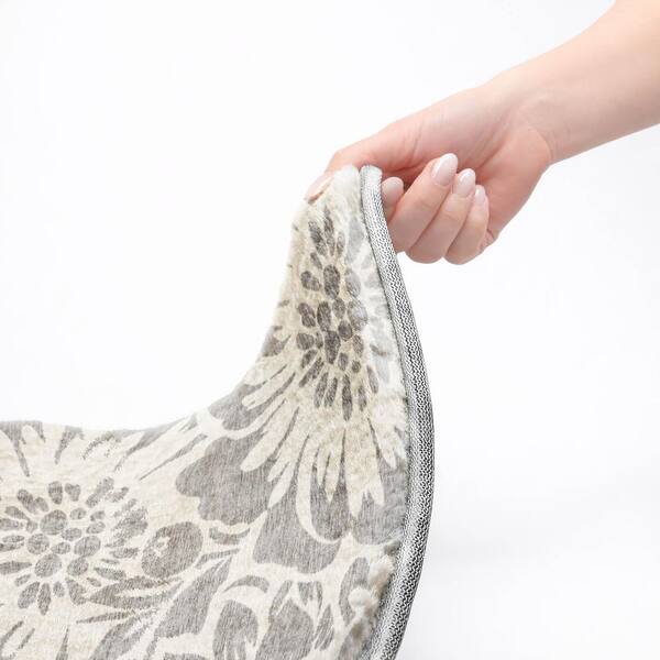 Dream Shag Premium Machine Washable Abstract ADS551 Gray 8 ft. x 8 ft. Round Rug
