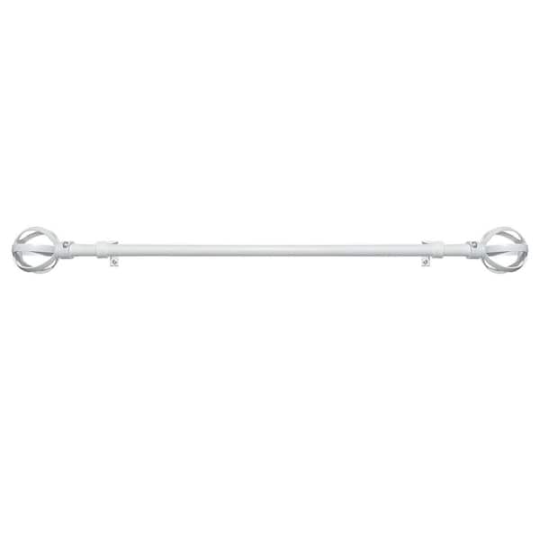 ACHIM Buono II Halo White Decorative Rod and Finial 28-48 in.