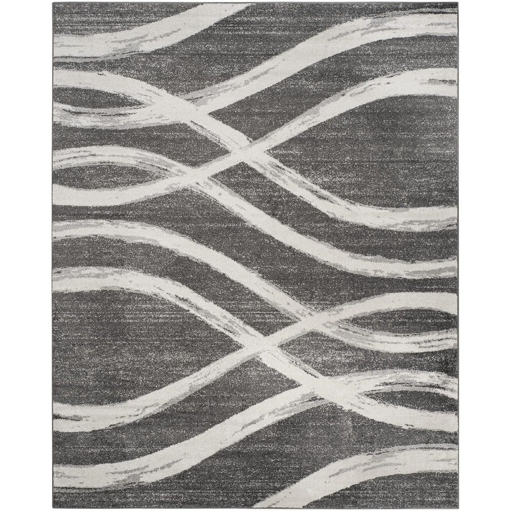 Black Polypropylene 6 ft. x 9 ft. Oriental Indoor Area Rug