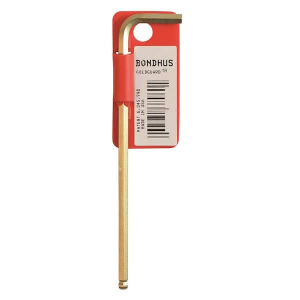 Bondhus 2.5 mm Ball End Long Arm L-Wrench with GoldGuard Tagged and Barcoded