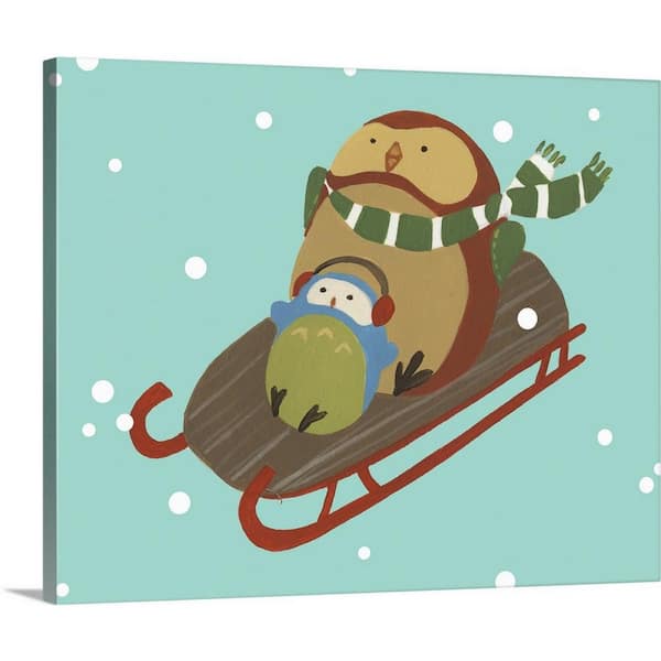 GreatBigCanvas 30 in. x 24 in. Happy Owlidays V by June Vess Canvas Wall Art