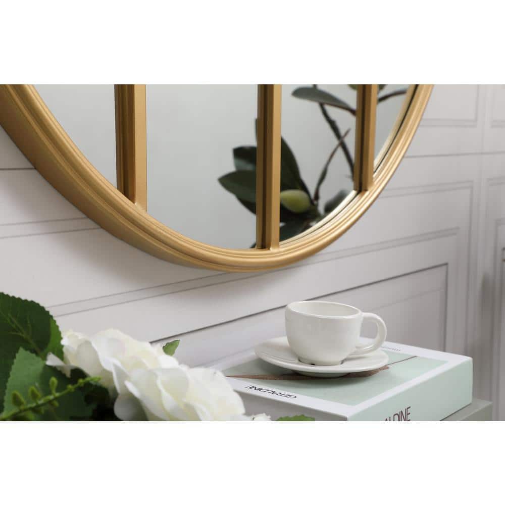 Contemporary Gold Wood Framed 28" Square Wall Mirror