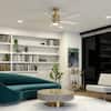 Kichler Brahm 56 in. Natural Brass Ceiling Fan with LED