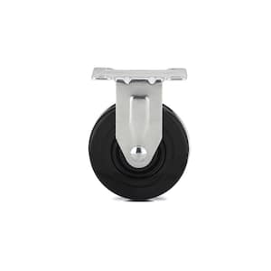 4 in. (102 mm) Black Fixed Plate Caster with 247 lb. Load Rating