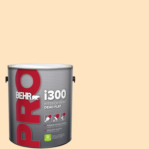 BEHR PRO 1 gal. #320C-2 Cream Yellow Dead Flat Interior Paint