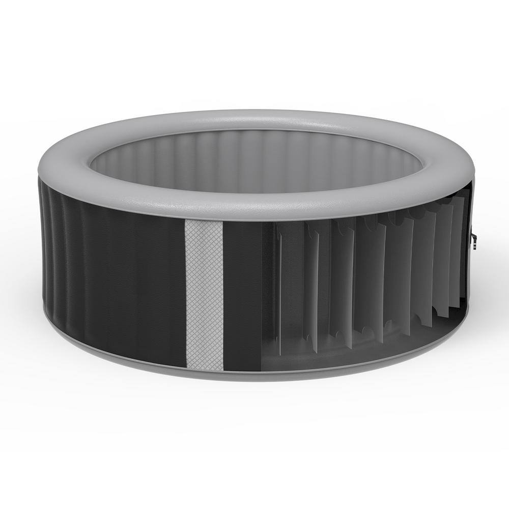 Black Round Inflatable 3-Person Hot Tub Spa with Control Panel