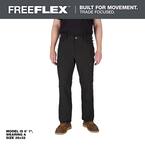 Milwaukee Men's 38 in. x 32 in. Black FREEFLEX Tech Work Pants