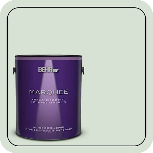 BEHR MARQUEE 1 gal. #S400-2 Comforting Green Eggshell Enamel Interior Paint & Primer