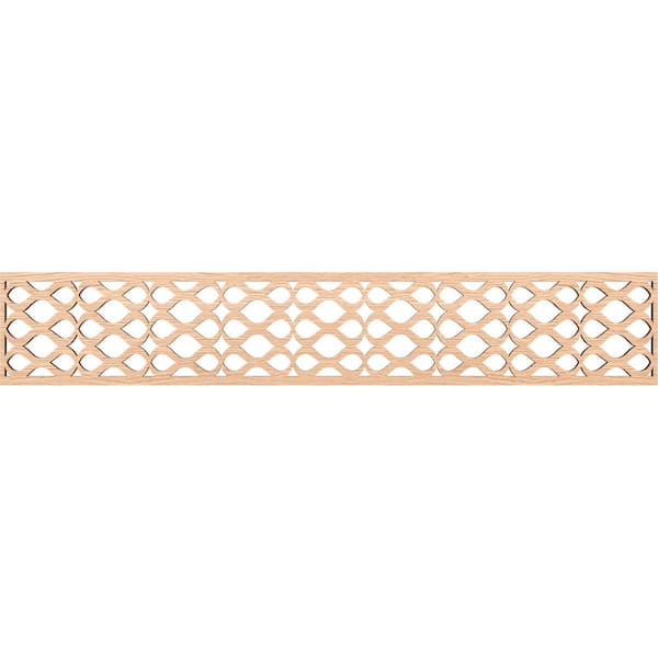 Ekena Millwork Somerset Fretwork 0.375 in. D x 46.625 in. W x 8 in. L Red Oak Wood Panel Moulding