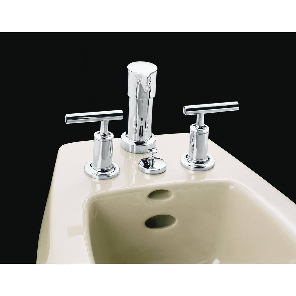 Polished Chrome Vertical Spray Bidet Faucet with Lever Handles