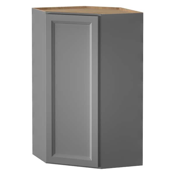 Keyport Shaker 24 in. W x 24 in. D x 42 in. H Charcoal Plywood Tool-Free Ready To Assemble Wall Corner Kitchen Cabinet