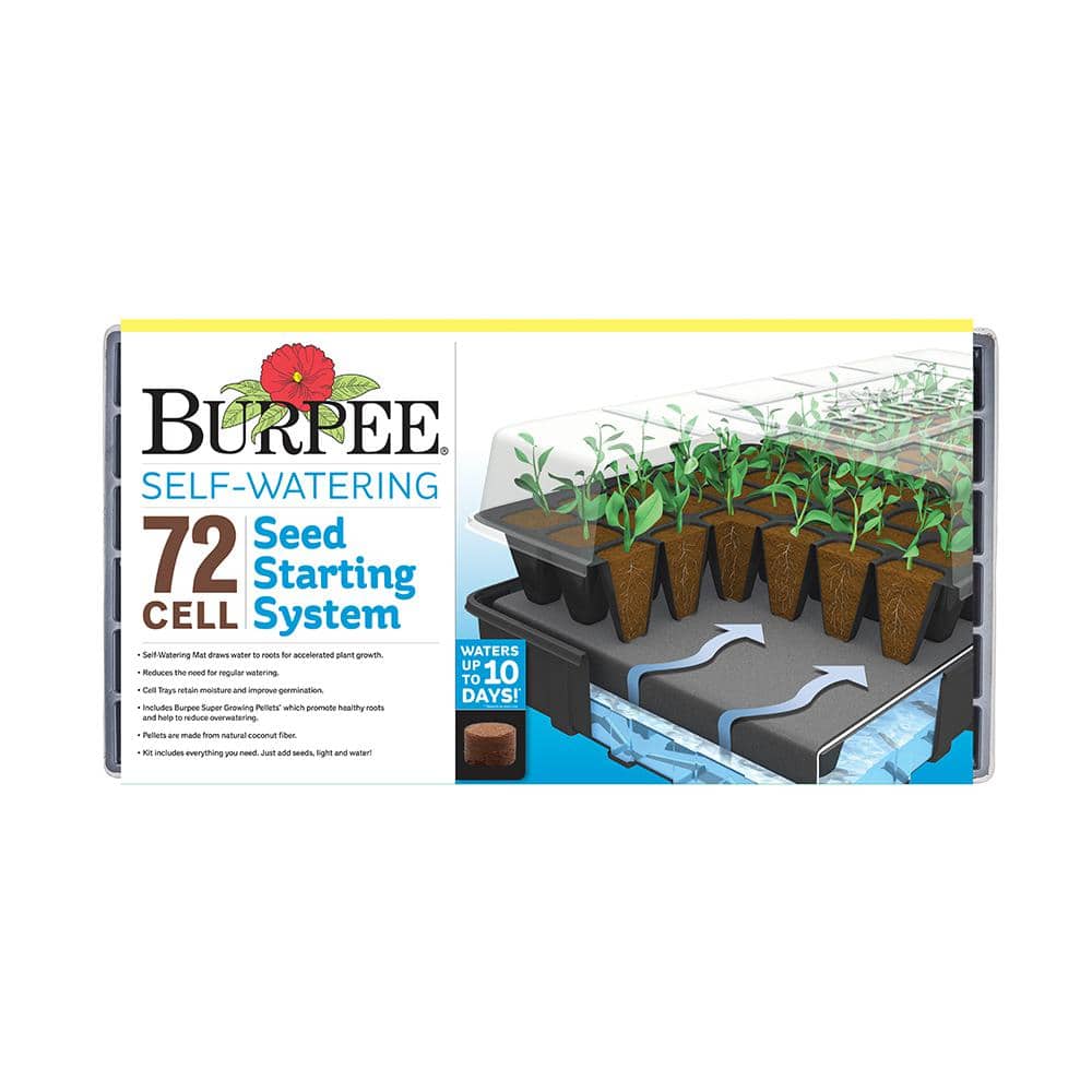 Fоur Paсk Black One Pack One Size Burpee 72 Cell Seed Starting Greenhouse Kit