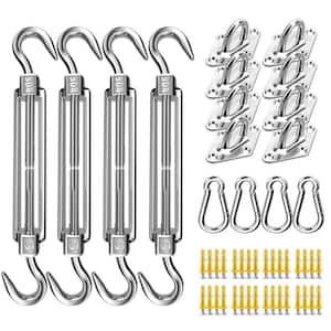 80-Piece 5 in. Stainless Steel Sunshade Hardware Kit for Sunshade Sails