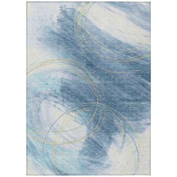 Chantille Machine Washable Indoor/Outdoor Abstract ACN2396 Sky 10 ft. x 14 ft. Area Rug