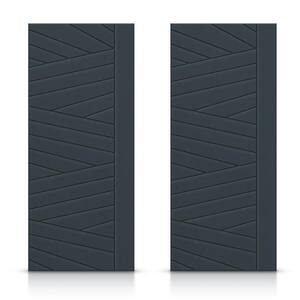 72 in. x 84 in. Hollow Core Charcoal Gray Painted Composite MDF Interior Double Closet Sliding Doors