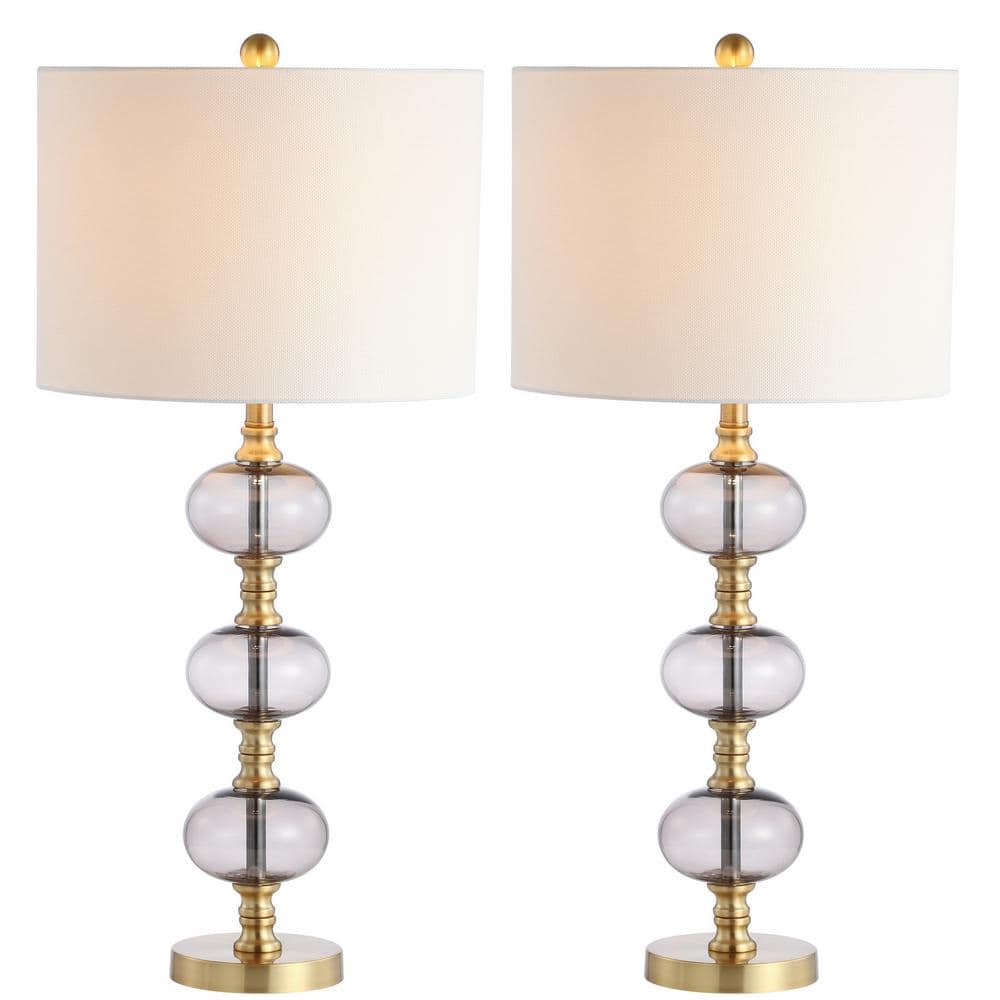 Marcelo Set of 2 Gold and Smoke Grey Table Lamps