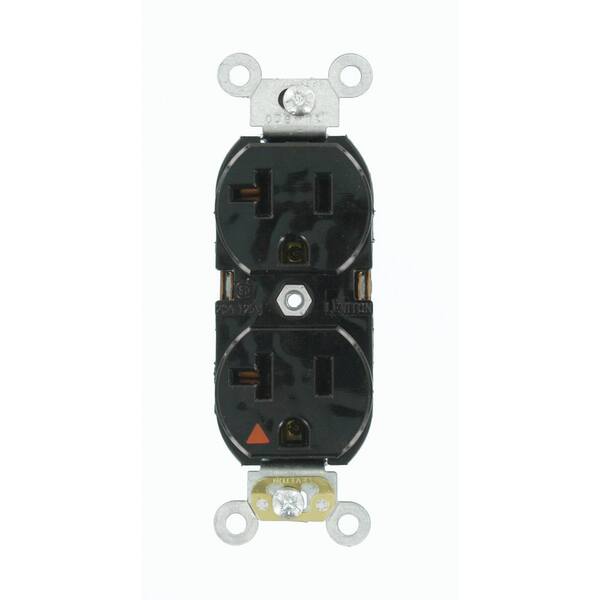 Leviton 20 Amp Industrial Grade Heavy Duty Isolated Ground Duplex Outlet Black 5362 Ige The 7799