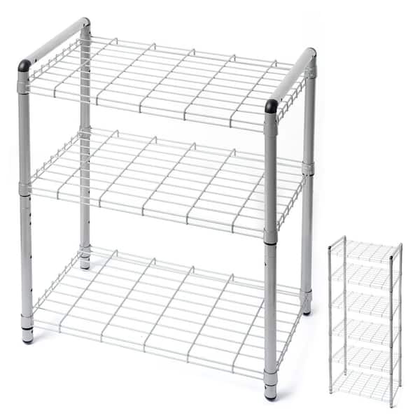 Delta 23 in. W x 30 in. H 13 in. D 3-Tier Adjustable Steel Wire Garage Storage Shelving Unit with Stacking Connectors, Silver