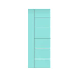 Modern Classic 18 in. x 80 in. Mint Green Stained Composite MDF Paneled Barn Door Slab