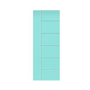 Modern Classic 30 in. x 96 in. Mint Green Stained Composite MDF Paneled Barn Door Slab