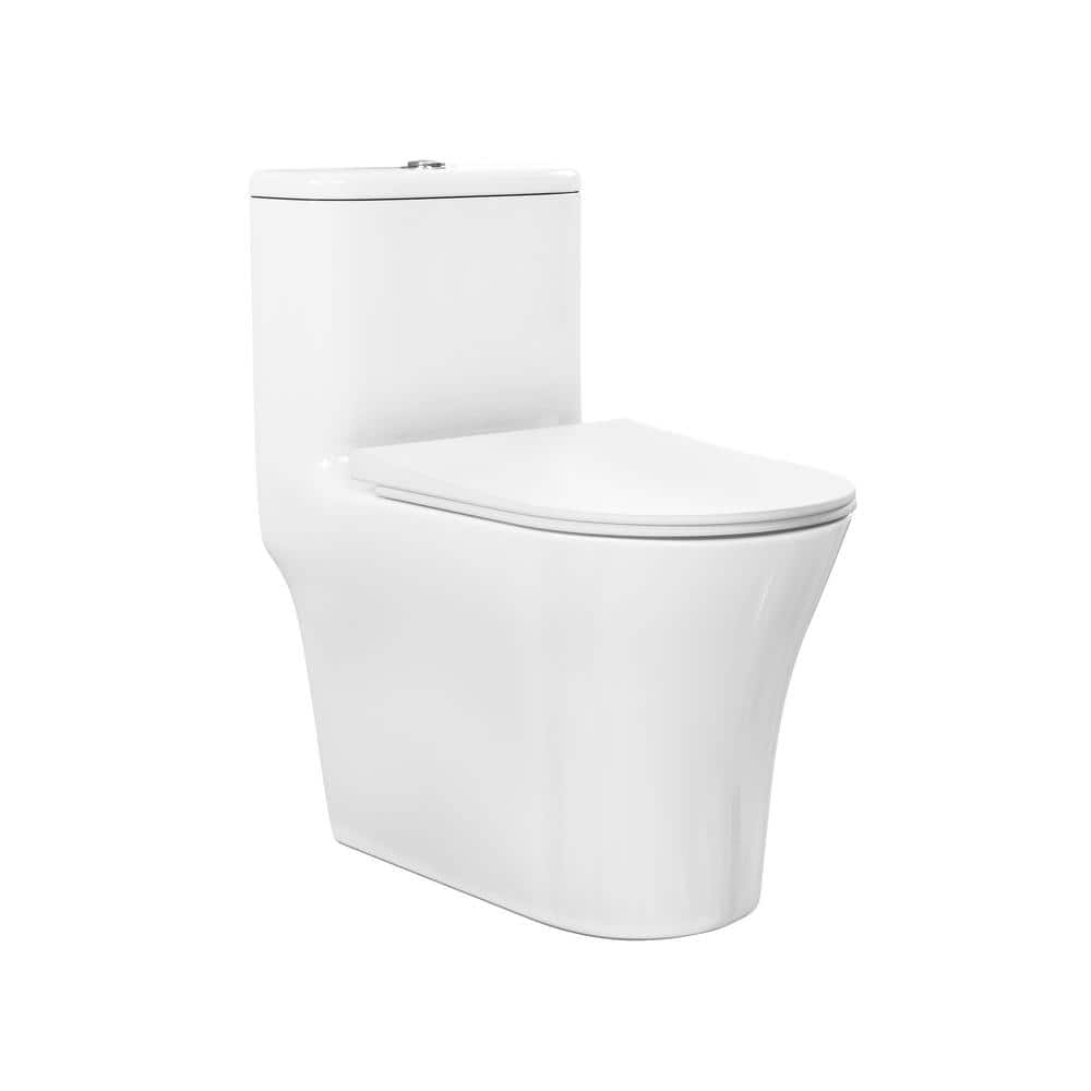 Swiss Madison Cascade One-Piece 1.6 GPF Dual Flush U-Shape Toilet in ...