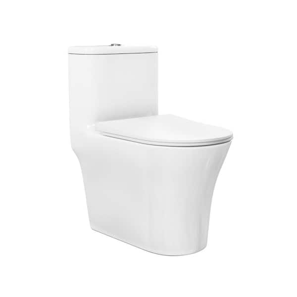 Swiss Madison Cascade One-Piece 1.6 GPF Dual Flush U-Shape Toilet in White