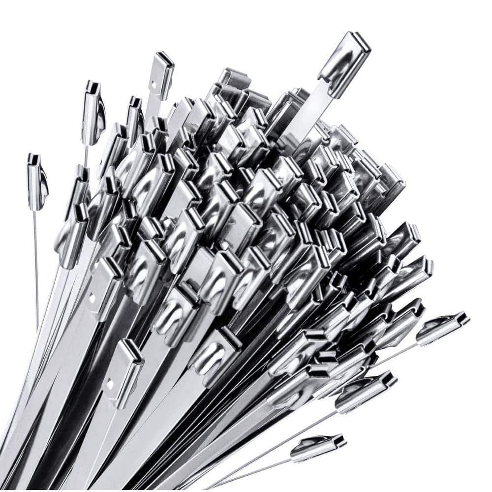 Angel Sar 11.8 in. 100-Piece Stainless Steel Chain Link Fence Tie