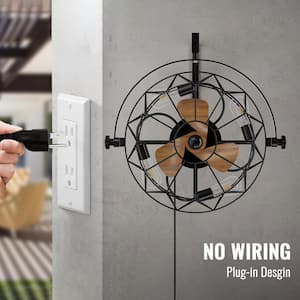 20 in. Indoor Farmhouse Black Caged Ceiling Fan with Light Small Enclosed Ceiling Fan with Remote for Kitchen