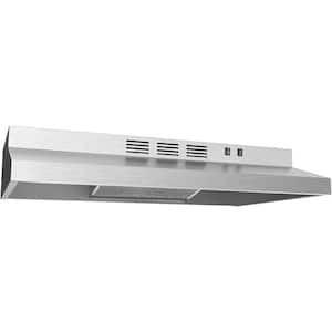 30 Inch Under Cabinet Vent Ductless Convertible Range Hood with Stainless Steel, 200 CFM, 2 Reusable Filter, 2 Fan Speed