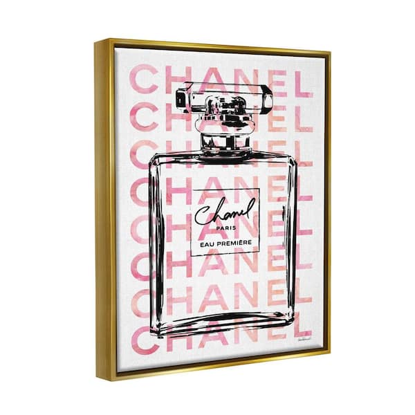 The Stupell Home Decor Collection Glam Perfume Bottle With Words Pink Black  by Amanda Greenwood Floater Frame Culture Wall Art Print 17 in. x 21 in.  agp-110_ffg_16x20 - The Home Depot