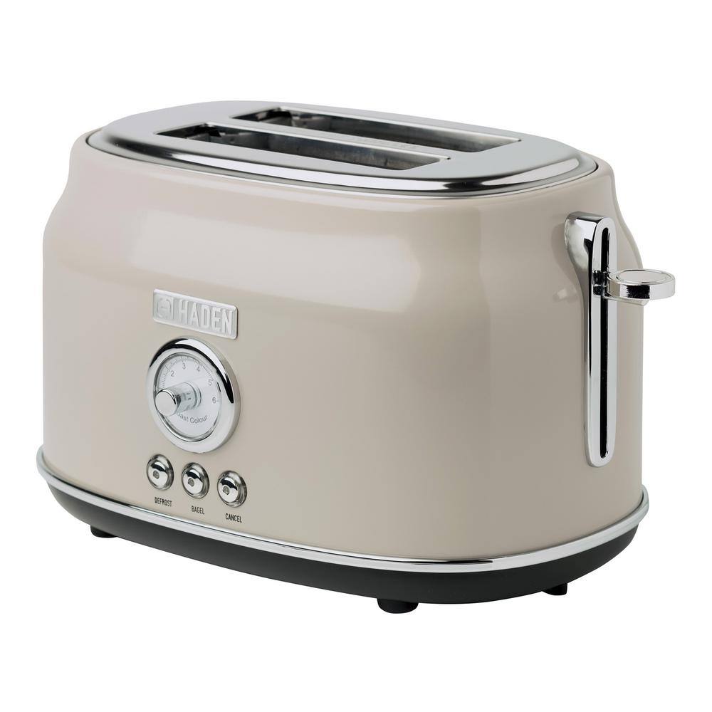 Retro Beige 12-Cup Stainless Steel Programmable Coffee Maker & Toaster Set