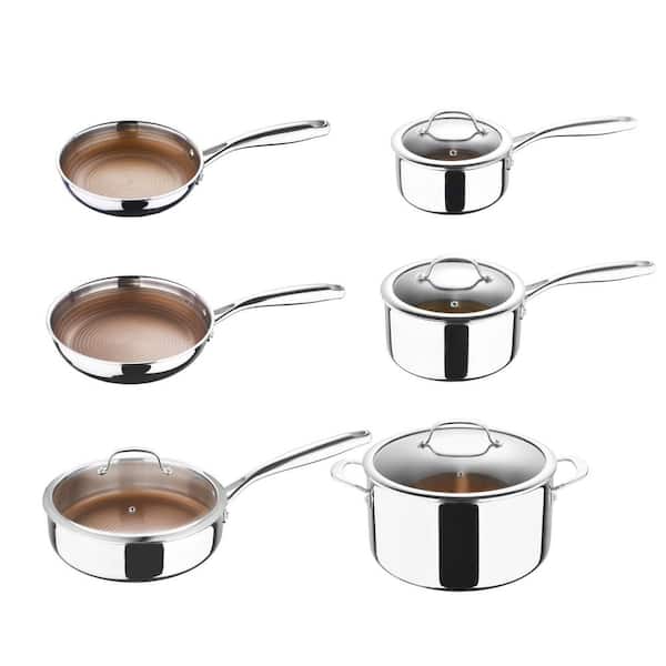Cooking Pot, Frying pan,304 Stainless Steel Cookware Set 12 Piece Cookware  Set Pots and Pans with Glass Lid Kitchen Cookware