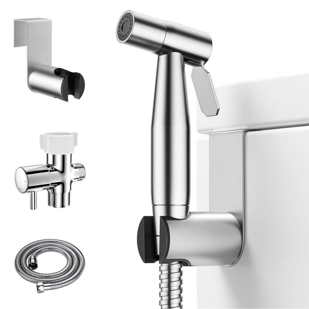 Handheld Stainless Steel Toilet Bidet Sprayer for Toilet with Adjustable Water Pressure Control and Bidet Hose, Nickel price history on PriceWatchPro