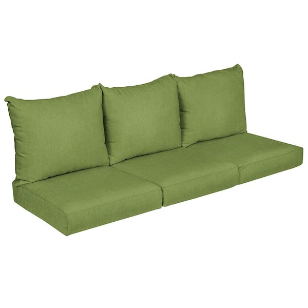 SORRA HOME 27 in. x 29 in. x 5 in. (6-Piece) Deep Seating Outdoor Couch Cushion in Sunbrella Spectrum Cilantro