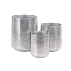 20 in. x 16 in. Silver Aluminum Glam Planter (Set of 3)