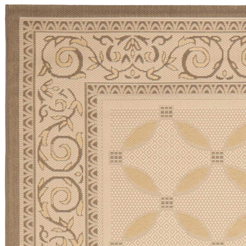 Beige and Dark Beige Synthetic 9' x 12' Rectangular Area Rug