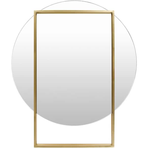 Leo 35 in. x 30 in. Gold Framed Decorative Mirror