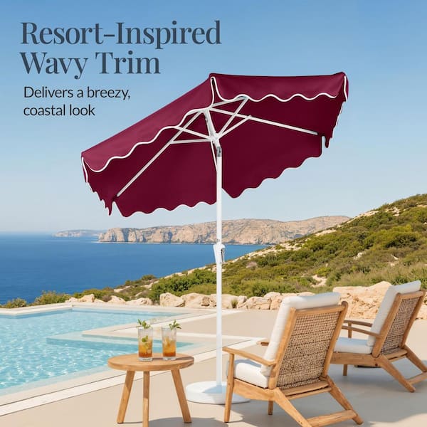 9 ft gray patio umbrella Tempo 9 ft. Aluminum Double Wind Vent Market Umbrella