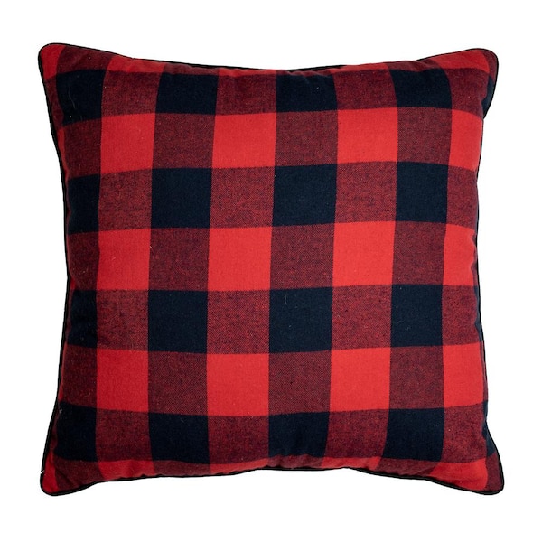 DONNA SHARP Bear Campfire Red Polyester 18 in. x 18 in. Square Decorative Throw Pillow