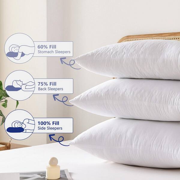 Shatex 34 in. x 20 in. White King Size Medium Firm-Pillow with