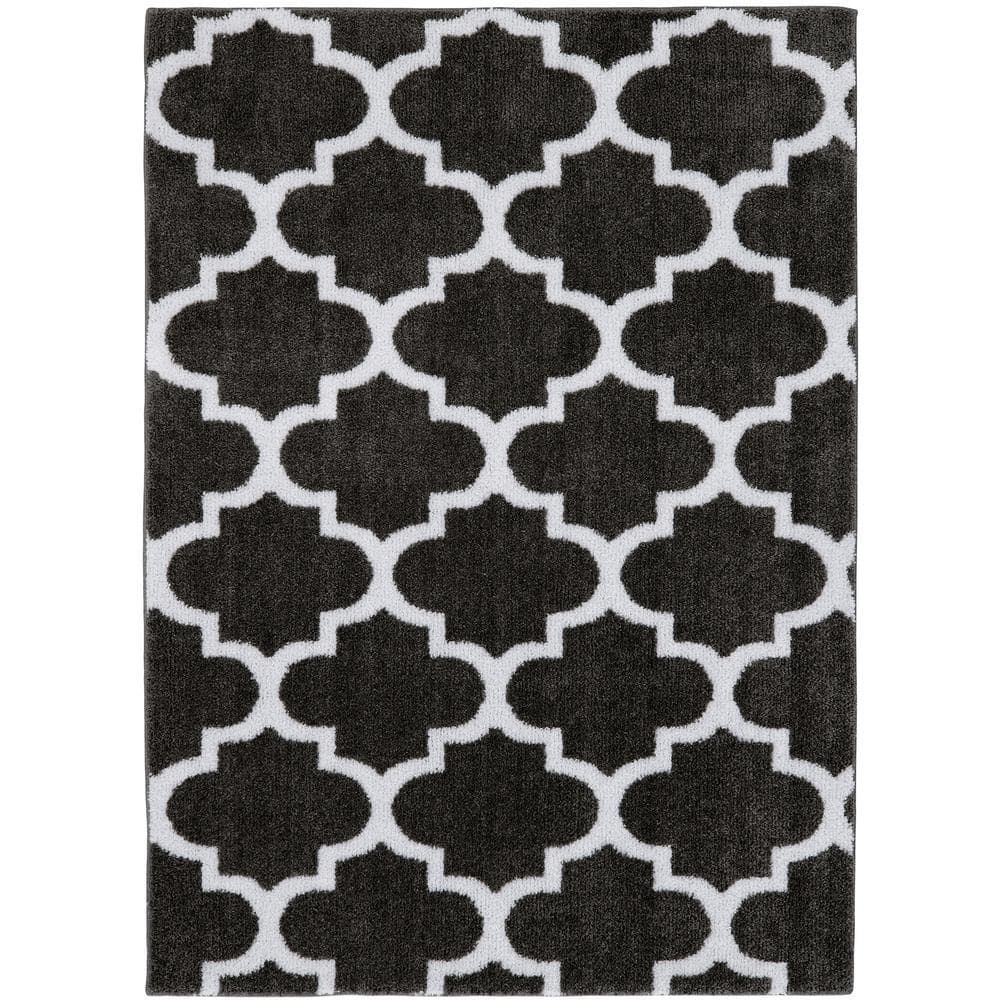 Seyward 5 ft. x 7 ft. Titanium Trellis Shag Area Rug price history on PriceWatchPro