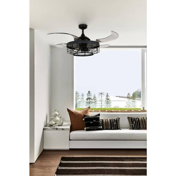 Montclair 48 in. Black with Trim AC Ceiling Fan with Light and Remote Control
