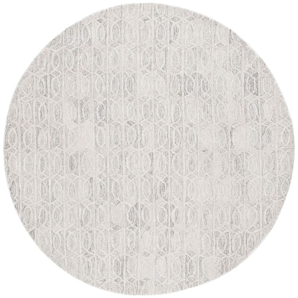 SAFAVIEH Ebony Natural/Ivory 6 ft. x 6 ft. Modern Round Area Rug