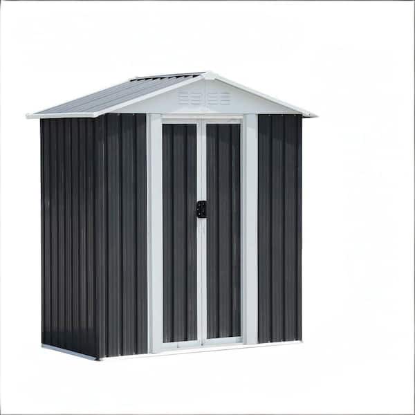 3 ft. W x 5 ft. D Metal Outdoor Storage Shed, Patio Tool House, Gray