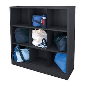 Steel 9-Cube Organizer in Black (52 in. H x 46 in. W x 18 in. D)