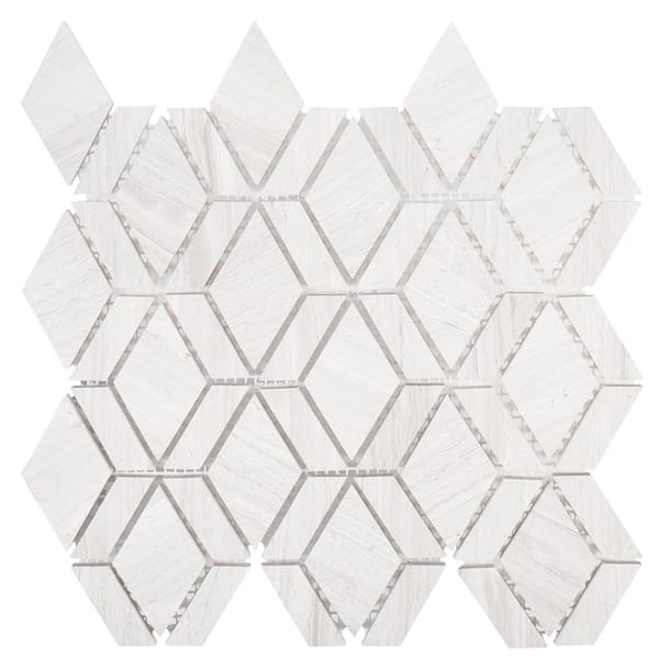 Jeffrey Court Crescent Gray 11.625 in. x 10.5 in. Geometric Honed Limestone Wall and Floor Mosaic Tile (0.847 sq. ft./Each)