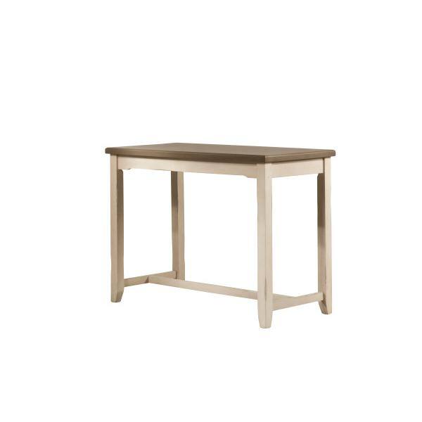 Modern Farmhouse Rectangular Counter Height Table in Distressed Gray and Sea White