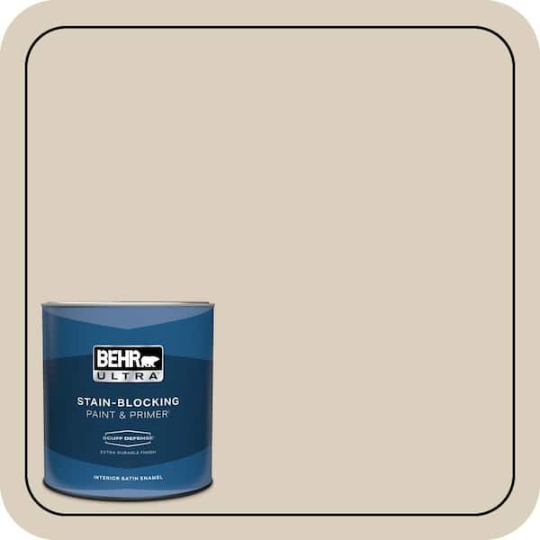 BEHR ULTRA 1 qt. #BWC-25 Sandy Clay Extra Durable Satin Enamel Interior Paint & Primer