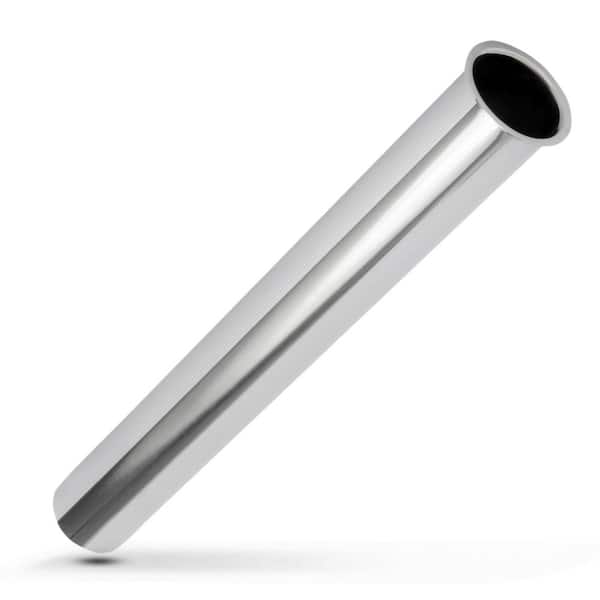 1-1/2 in. x 12 in. 17-Gauge Brass Flanged Sink Tailpiece for Tubular Drain Applications Chrome Plated